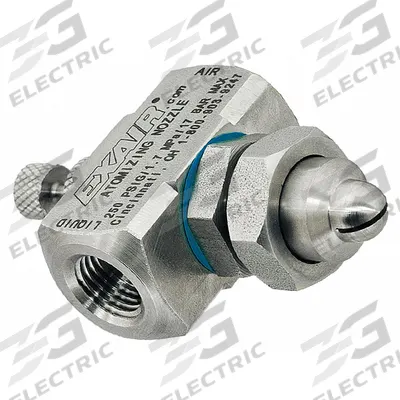 EXAIR Atomizing Spray Nozzle: Siphon, 2.3 scfm, Flat, 1/4 in FNPT, FNPT - Siphon Fed Air-Atomizing Spray Nozzles