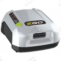 EGO Battery Charger: For 56V DC Battery Volt, Rapid, 12 Ah Battery Capacity Charged in 1-Hour (MPN CHX5500). Key specifications — attr1254246: 120V AC; attr1254247: (1) 56V; attr1254248: 56V DC.