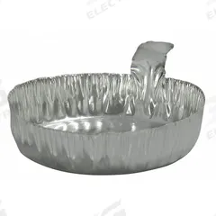 QORPAK Weighing Dish: Non-Sterile, Aluminum, 20 mL Capacity, Included, Round, 1 3/4 in Overall Wd (MPN MET-03105). Key specifications — Brand: QORPAK; Color: Silver; Material: Aluminum; Boat Shape: Round; Includes Finger Tab: Included.