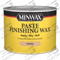 MINWAX Finish: Finish, Interior, Oil, 1 lb Container Size, Wood, Natural, Solid, Paste Finishing Wax (MPN 785004444). Key specifications — Brand: MINWAX; Transparency: Solid; Use Location: Interior; Sub-Brand: Paste Finishing Wax; Color: Natural; Resin Type: Polyurethane.