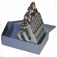 CHICAGO-LATROBE Screw Machine Drill Bit Set: 29 Pc, 1/16" to 1/2" by 64ths, 135° Split Point (MPN 69853). Key specifications — attr1238841: Metal Index.