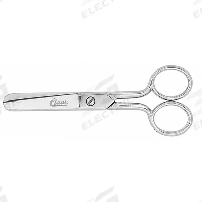 CLAUSS Scissors: Ambidextrous, 5 in Overall Lg, Straight, Steel, Rounded - All-Metal Scissors