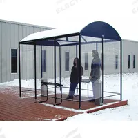 Smoking Shelter: Unassembled, 4 Sides, 84 in x 84 in x 95 in, Aluminum, Black (MPN NBS0808FS). Key specifications — Brand: NO BUTTS BIN CO.; Frame Material: Aluminum; Finish: Powder-Coated.