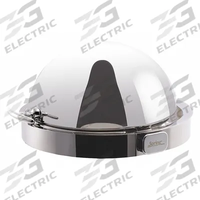 SPRING USA Round Drop-In Roll-Top Chafer: 8 qt Capacity, 13 3/4 in Overall Dia - Chafers