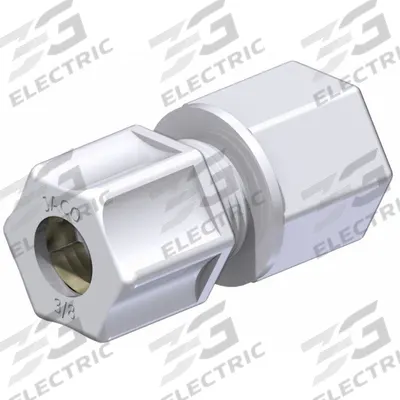 JACO Female Compression Connector: 1/2 in OD x 3/8 in Pipe Size, Compression x FNPT - General Purpose Nylon Compression Fittings