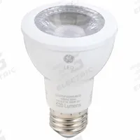 GE LAMPS Compact LED Bulb: LED, PAR20, Medium Screw (E26), 7 W Watt, 3000K, 520 lm Light Output (MPN LED7DP20OW930/35). Key specifications — Bulb Finish: Clear; Color Temperature: 3000K; Shatter-Resistant: No; Brand: GE LAMPS; Voltage: 120V AC; Bulb Shape: PAR20.