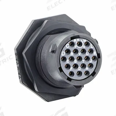 SOURIAU Electrical Connector: Trim Trio UTSX 14, Jam Nut Receptacle, 19 Contacts - Trim Trio UTSX Harsh Environment Circular Connectors