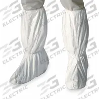 DUPONT Boot Covers: Tyvek® IsoClean®, ISO 4 (Class 10) and above, Non-Sterile, Elastic/Tie, 100 PK (MPN IC458BWHXL01000C). Key specifications — Packaging: Bulk; Brand: DUPONT; Anti-Static: No; Seam Style: Serged; Material: Tyvek® IsoClean®; Includes Slip Resistant Sole: Yes; Closure Type: Elastic; ISO Cleanroom Class: ISO 4 (Class 10) and above.