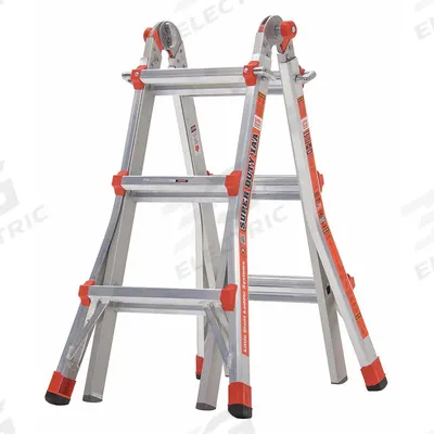 LITTLE GIANT Combination Ladder: 6 Configurations, Aluminum, 375 lb Load Capacity - All Configuration Multifunction Ladders