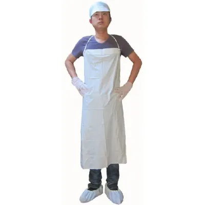 KEYSTONE Bib Apron: White, 45 in Overall Lg - Coated Bib Aprons