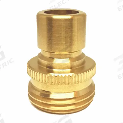 WESTWARD Garden Hose Adapter: 5/8 in x 5/8 in Fitting Size, Male x Male, GHT x GHT - Brass Garden Hose Couplings