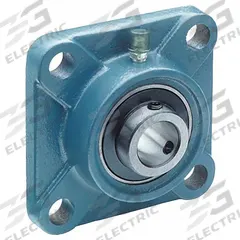 TRITAN 4 Bolt Flange Bearing: Radial Ball, 1 1/4 in Bore, Cast Iron, Set Screws, 4 39/64 in Lg (MPN UCF207-20). Key specifications — Bore Type: Cylindrical; Brand: TRITAN; Lubricant Material: NLGI #2 Equivalent; Mounting Bolt Size: 7/16 in; System of Measurement: Inch.