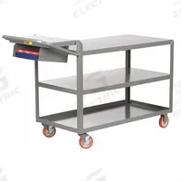 LITTLE GIANT Utility Cart: 1,200 lb, 3 Shelves, 52 in L x 24 in W x 40 in H Overall Dim, Flat (MPN 3LG-2436-WS-P-BK). Key specifications — Caster Wheel/Tread Material: Polyurethane; Brand: LITTLE GIANT; Caster/Wheel Configuration: (2) Rigid.