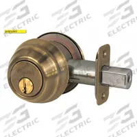 MASTER LOCK Deadbolt Lock: Cylindrical, 1 3/8 in Door Thick - Max, Brass (MPN DSH0705KA4S). Key specifications — ADA Compliant: No; Brand: MASTER LOCK; Finish: Oxidized Satin Brass-Plated, Relieved, Clear Coated; Keyway Type: SC1; Ligature Resistance: Not Ligature-Resistant.