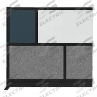 LUXOR Adaptable, stylish dividers designed to create flexible, private, and productive workspaces (MPN MW-5348-XWCGB). Key specifications — Frame Finish: Eggshell; Frame Material: Aluminum; Mounting Location: Add-On; Panel Color: Gray; Panel Surface Material: Plastic; Panel Secondary Color: Blue.