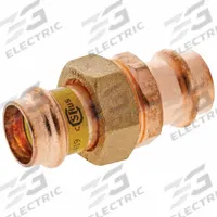 NIBCO Crimp Union Fitting: Straight, 3/4 in CTS x 3/4 in CTS x 3/4 in CTS x 3/4 in Pipe size, Copper (MPN 9256500HPC). Key specifications — Brand: NIBCO; Broad - Material for Bullet: Copper Or Bronze; Fitting Size: 3/4 in CTS x 3/4 in CTS x 3/4 in CTS x 3/4 in Pipe; Brand - Broad: NIBCO.