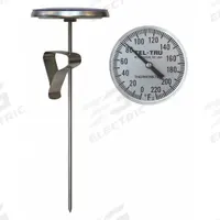 TEL-TRU Clip On Thermometer: 0°F to 180°F, +/- 1% Accuracy, 18 in Stem Lg, Fahrenheit (MPN LT330R-1855). Key specifications — Temperature Units: Fahrenheit; Accuracy: +/- 1%; Brand: TEL-TRU.