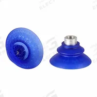 SCHMALZ Vacuum Pad Assembly: Bellows, 1.5 Folds, G3/8 in, 91 mm Pad Dia, Elastodur ED, Blue, 85 A (MPN 10.01.42.00002). Key specifications — attr1019101: 10.01.42.00002; attr1019103: SCHMALZ; attr1019107: 85 A.