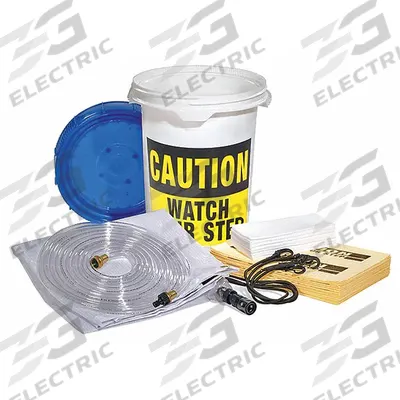PIG Leak Diverter Tarp Kit: 5 ft Lg, 5 ft Wd, Straps Leak Diverter Mounting - Under the Ceiling Leak Diverters