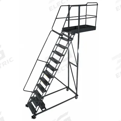 BALLYMORE Rolling Cantilever Ladder: 12.5 ft Platform Ht, Unassembled, Locking Casters - Unsupported Cantilever Ladders
