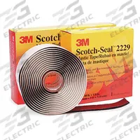 3M Electrical Tape: 1 in Wd, 3 3/8 yd Lg, 125 mil Thick, Vinyl, Mastic, 1,000 V Volt Rating, Black (MPN 2229-1X10FT). Key specifications — Series: 2229.