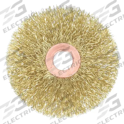 WEILER Wire Wheel Brush: Crimped Brass, 2" Dia x 3/8" Wd, 1/2" Arbor - Nonsparking Light-Cleaning Brushes for Soft Materials