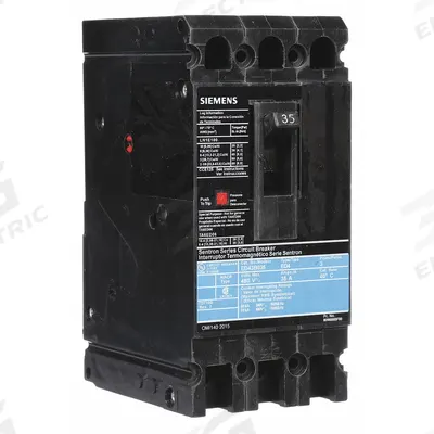 Siemens Molded Case Circuit Breaker: 35 A Amps, 18kA at 480V AC, Fixed, Load Side Lug - ED-Frame Siemens Molded Case Circuit Breakers