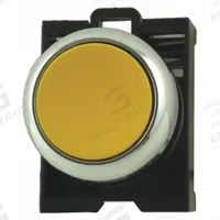 EATON Flush Push Button: 22 mm Mounting Size, Metallic, Momentary (MPN M22M-D-Y). Key specifications — Brand: EATON; Action: Momentary; Series: M22; Push Button Material Type: Metallic.