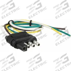 HOPKINS TOWING SOLUTIONS Flat Electric Connector: 4-Way, PVC, 16 ga Wire Gauge (MPN 48115)