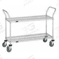 APPROVED VENDOR Wire Shelf Utility Cart: 400 lb, 2 Shelf, 36 in L x 18 in W x 40 in H Dim, Silver (MPN UC2-1836LZ). Key specifications — Shelf Orientation: Flat; Caster/Wheel Configuration: (4) Swivel; Finish: Zinc Plated; Brand: APPROVED VENDOR.