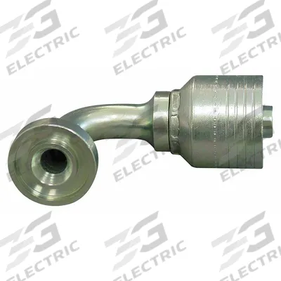 AEROQUIP Hydraulic Hose Fitting: Steel x Steel, 90° Elbow - Crimp Hydraulic Hose Fittings with Flange Connection