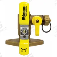 WEBSTONE Flanged Ball Valve w/Drain: 2 in, Brass, 600 psi Max. Op Pressure, Full Port Ball Port, Tee (MPN 50417HV). Key specifications — Brand: WEBSTONE; Handle Material: Steel; Includes: Adjustable Packing Glands.