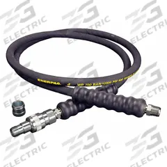 Hydraulic Hose Assembly: 1/4 in ID, C604 x NPTF, 6 ft Lg, Black, 3/8 in x 3/8 in Fitting Size (MPN HA9206B). Key specifications — Hose Color: Black; Hose Tube Material: Rubber; Fitting Type: C604 x NPTF; Manufacturer Part Number: HA9206B; Brand: ENERPAC.