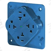 BRYANT Receptacle: Quad, 5-20, Blue, 125V AC, 20 A, 2 Pole / 3 Wire (MPN 21254SA)