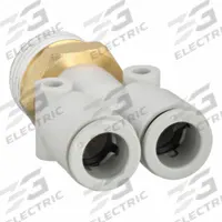 SMC Push-Fit Wye Fitting: 10 mm OD x 10 mm OD x 1/2 in Pipe x 10 mm Pipe Size, White (MPN KQ2U10-04AS). Key specifications — Brand: SMC.