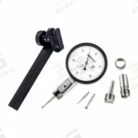 MITUTOYO Calibrated Indicator: 0 in to 0.03 in, Inch, 0.0001 in, 0-15-0 Dial Reading (MPN 513-402-10TCAL). Key specifications — attr1184109: 0-15-0; attr1184166: Contact Point, Knurled Clamp Ring, 0.157" Stem, 3/8" Stem, Swivel clamp, Inch Holding Bar, Calibration Certificate; attr1200917: Test Indicator; attr1184127: 513-402-10TCAL; attr1184167: MITUTOYO; attr1184108: 0.0001 in; attr1184144: Certificate of Calibration.