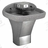 ACORN Wash Fountain: Smoky Granite, Corterra®, D-Shape, 40 in Overall Wd, P-Trap Drain, 3 Stations (MPN 3633-0014). Key specifications — Bowl Shape: D-Shape; Drain Type: P-Trap; Color: Smoky Granite; Brand: ACORN; Series: Wash-Ware; Sink Material: Corterra®; ADA Compliant: ADA Compliant.