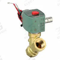 REDHAT Solenoid Valve: 2-Way, Normally Closed, 1/2 in Pipe Size, 110V AC/120V AC, Watertight (MPN 8210G015). Key specifications — Pipe Size: 1/2 in; Voltage: 120V AC; Brand: REDHAT; Coil Enclosure: Watertight.