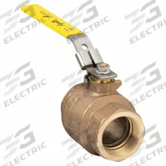 APOLLO Manual Two-Way Ball Valve: 2 in, Bronze, Straight, FNPT x FNPT, 600 psi Max. Pressure (CWP) (MPN 77C10827A). Key specifications — Brand: APOLLO; Handle: Locking Lever.