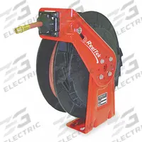 Spring Return Hose Reel: 50 ft (1/2 in I.D.), 1/2 in MNPT, 300 psi Max Op Pressure, Black/Red (MPN RT850-OLP). Key specifications — Reel Color: Black; Hose Capacity: 50 ft (1/2 in I.D.); Overall Dimensions: 16-1/2 in L x 7-3/4 in W x 17-7/8 in H; Swivel Material: Nickel Plated Steel; Hose End Configuration: 1/2 in MNPT; Brand: REELCRAFT.