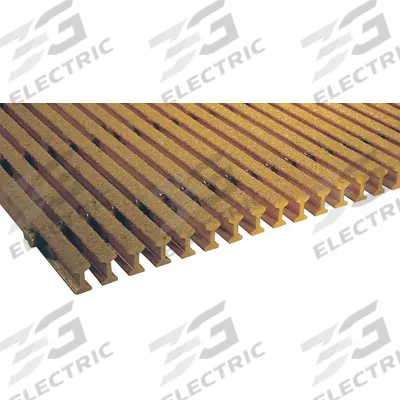 FIBERGRATE Fiberglass Pultruded Grating: Structural Grating, 4 ft x 10 ft Nominal Size (WxL) - Flame-Resistant Structural Grating