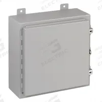 WIEGMANN Enclosure: Steel, 24 in x 24 in x 8 in, NEMA 12/13, Solid Cover, Hinged (MPN N12242408). Key specifications — Brand: WIEGMANN; Closure Method: Clamps; Knockouts: Not Included.
