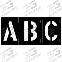 C.H. HANSON Stencil Set: 0 to 9/Ampersand (&)/A to Z/Dash (-)/Dollar Sign ($)/Period (.), PVC (MPN 10195). Key specifications — Includes: (6) A, E, R, S; Characters Included: Dollar Sign ($); Interlocking Orientation: Horizontal; Brand: C.H. HANSON; Included Characters: Dollar Sign ($).