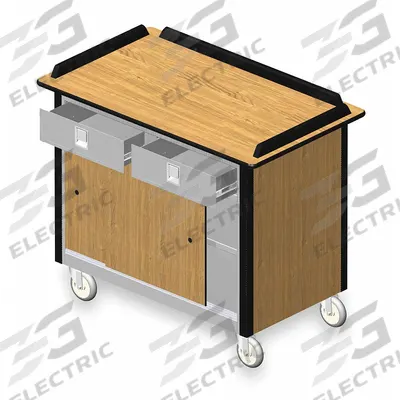 LAKESIDE Hydration Cart: 44 1/2 in Overall Lg, 38 in Overall Ht, Light Maple - Furnishings, Appliances and Hospitality