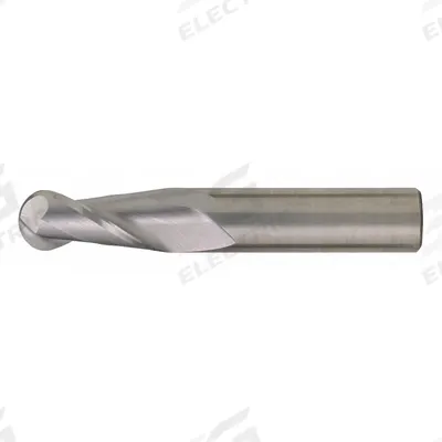 CLEVELAND Ball End Mill: Carbide, TiAlN Coated, 2 Flute, 1/16" Mill Dia, 1/4" LOC - General Purpose Carbide Ball End Mills