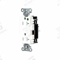 HUBBELL Receptacle: Hospital Grade, Decorator Duplex, 5-20R, White, 125V AC, 20 A, 2 Pole / 3 Wire (MPN HBL2182STWTR)