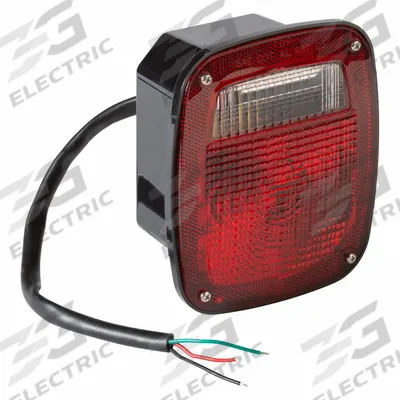 GROTE Stop/Turn/Tail Light: Incandescent, Stop Light, Red, Rectangular, 6 3/4 in Overall Ht - Stop Lights