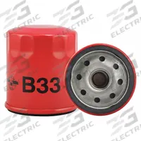 BALDWIN FILTERS Oil Filter: B33, LF3614, 3/4"-16 Thread Size, 3 in Overall Ht, Oil, Cellulose. Key specifications — Baldwin Interchange: B33; FleetGuard Interchange: LF3614; Brand: BALDWIN FILTERS; Compatible Vehicle Make: John Deere; Includes: 14 psid Bypass Valve; Media Material: Cellulose.