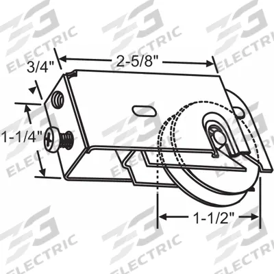 APPROVED VENDOR Roller: 1 1/4 in Lg, 3/4 in Wd - Hanging Door Rollers