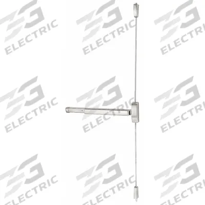 PRECISION Surface Vertical Rod: 48 in Max Door Wd - Surface Vertical Rod Push Bars